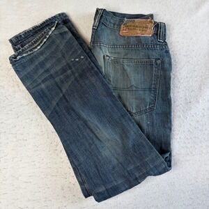 Denim & Supply Ralph Lauren Slouch‎ Jeans 36x34 Blue Distressed Paint Splatter